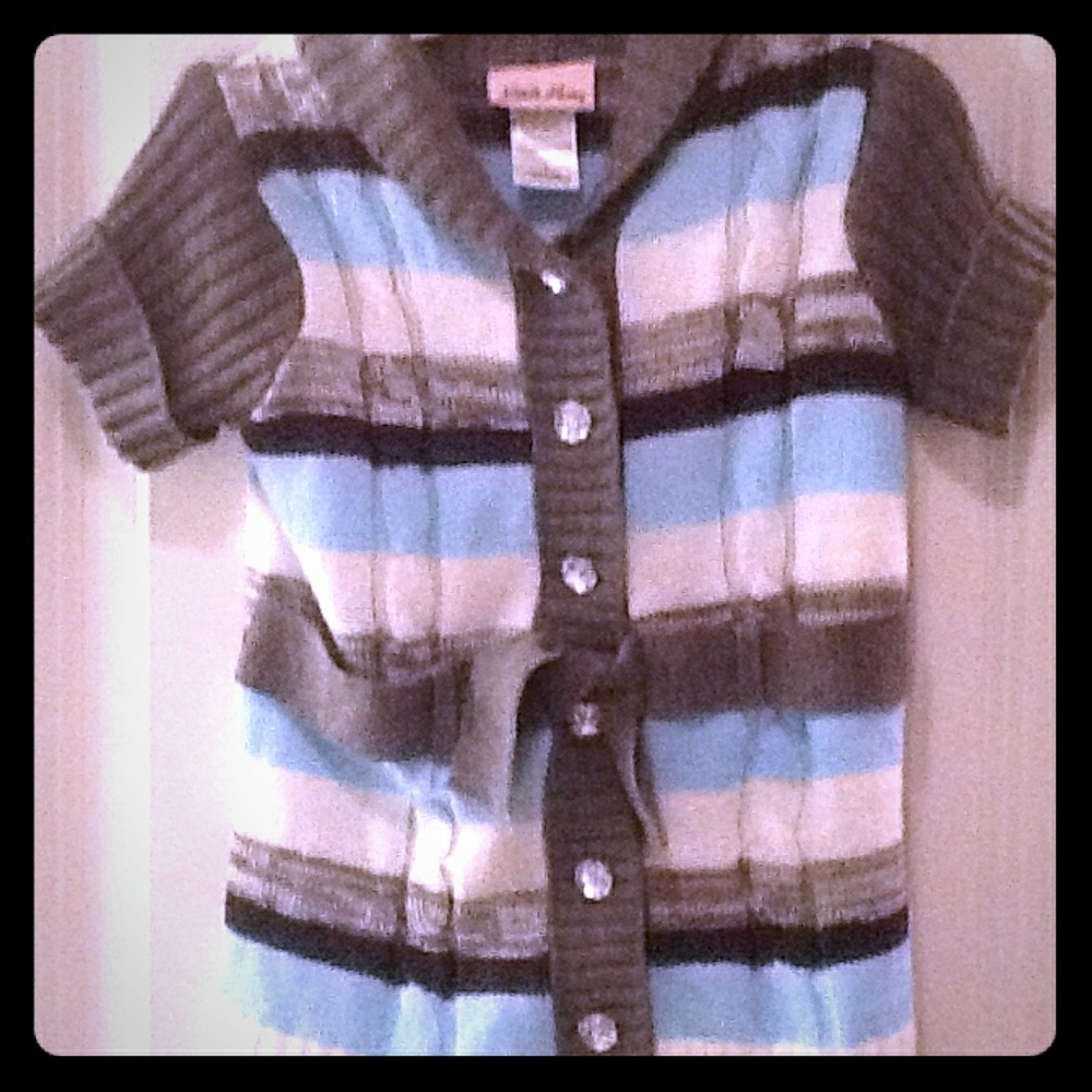 Little Girl's Short Sleeve Sweater Cardigan Sz.4